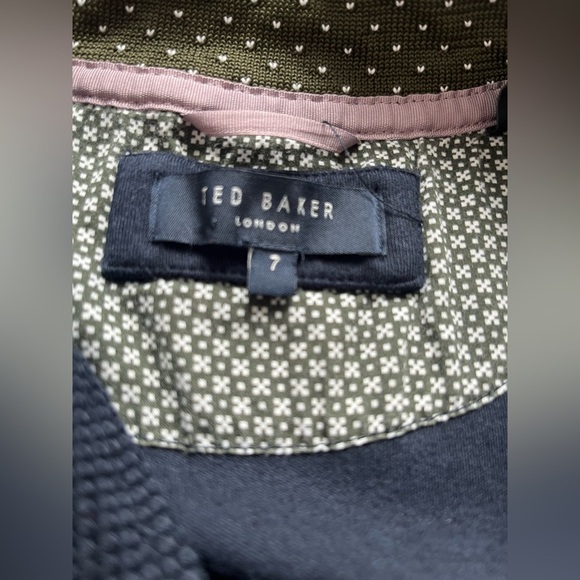 Ted Baker London Navy Textured 1/4 Zip Sweater Size 7 - Picture 7 of 7